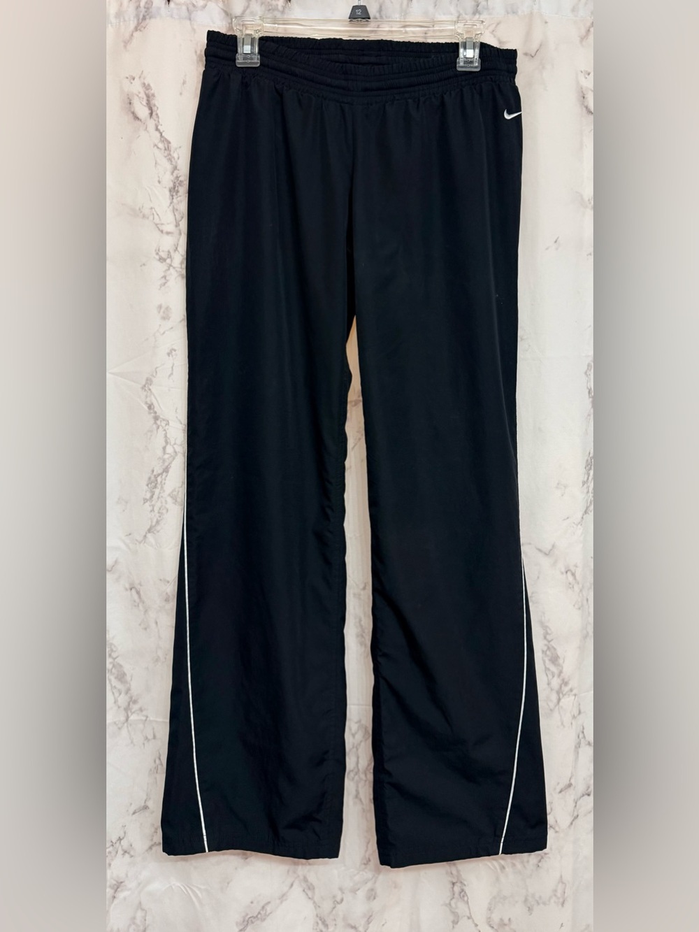 Nike Black Men’s Track Pants with White Piping